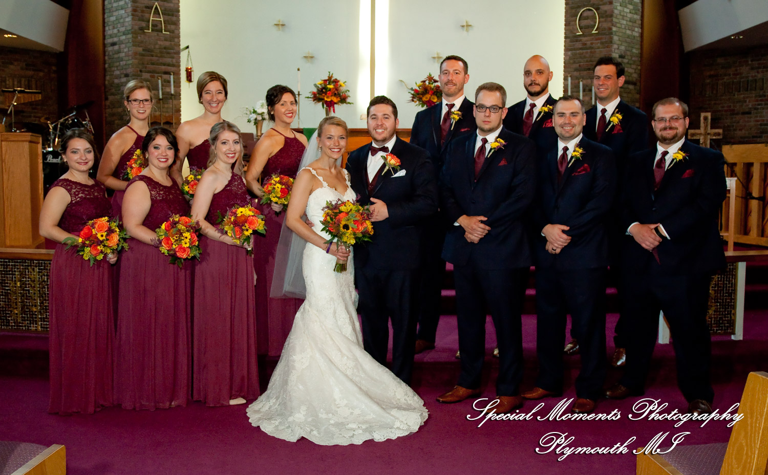 Leanne & Daniel at Christ the King Lutheran Southgate MI wedding photograph