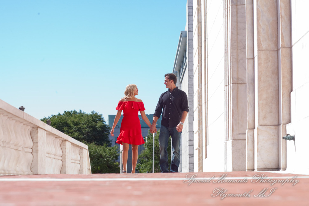 Kelsey & Ryan at The DIA Detroit MI engagement photography