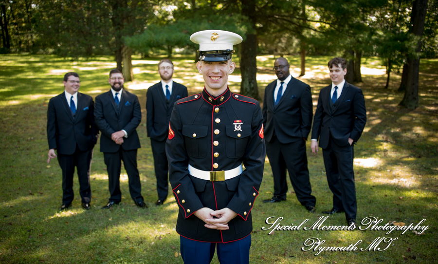Shelby & Seth at Chelsea Depot Train Station Chelsea MI wedding photography