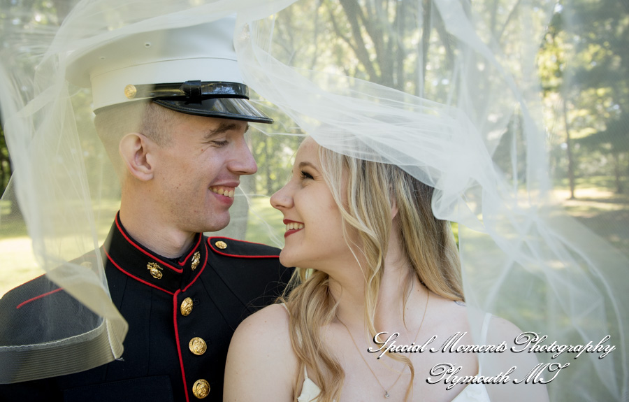 Shelby & Seth at Chelsea Depot Train Station Chelsea MI wedding photography