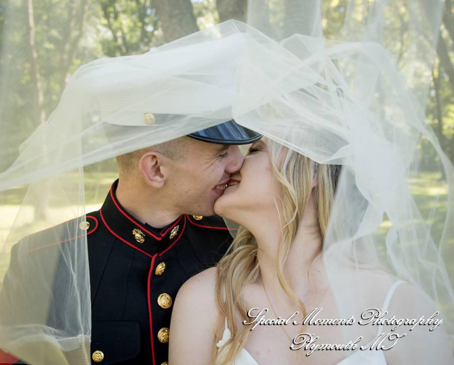 Shelby & Seth at Chelsea Depot Train Station Chelsea MI wedding photography