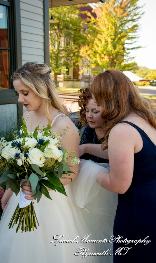 Shelby & Seth at Chelsea Depot Train Station Chelsea MI wedding photography