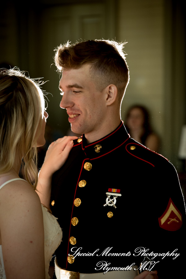 Shelby & Seth at Chelsea Depot Train Station Chelsea MI wedding photography