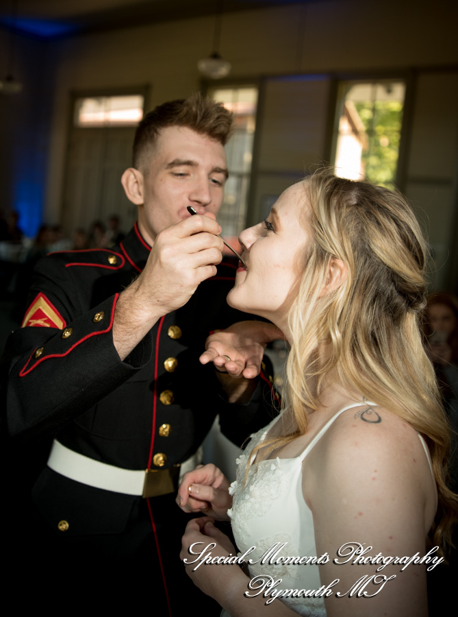 Shelby & Seth at Chelsea Depot Train Station Chelsea MI wedding photography