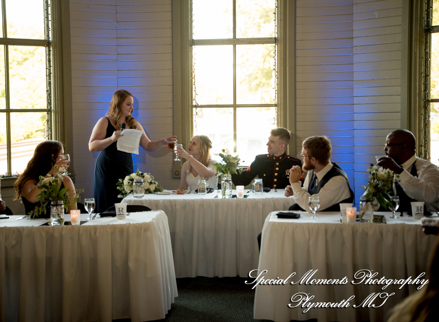 Shelby & Seth at Chelsea Depot Train Station Chelsea MI wedding photography