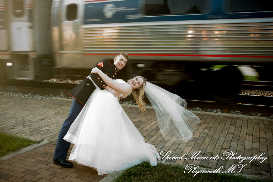 Chelsea Depot Train Station Chelsea MI wedding photograph