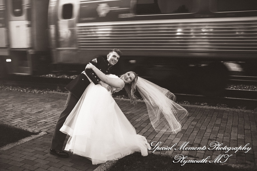 Shelby & Seth at Chelsea Depot Train Station Chelsea MI wedding photography