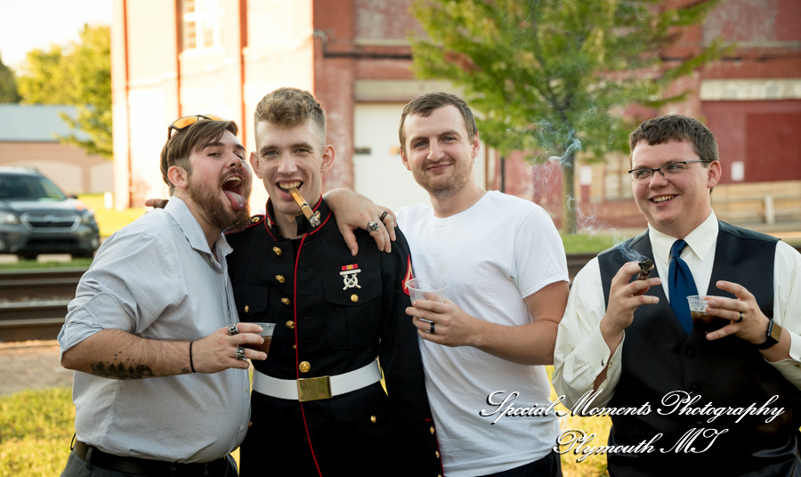 Shelby & Seth at Chelsea Depot Train Station Chelsea MI wedding photography