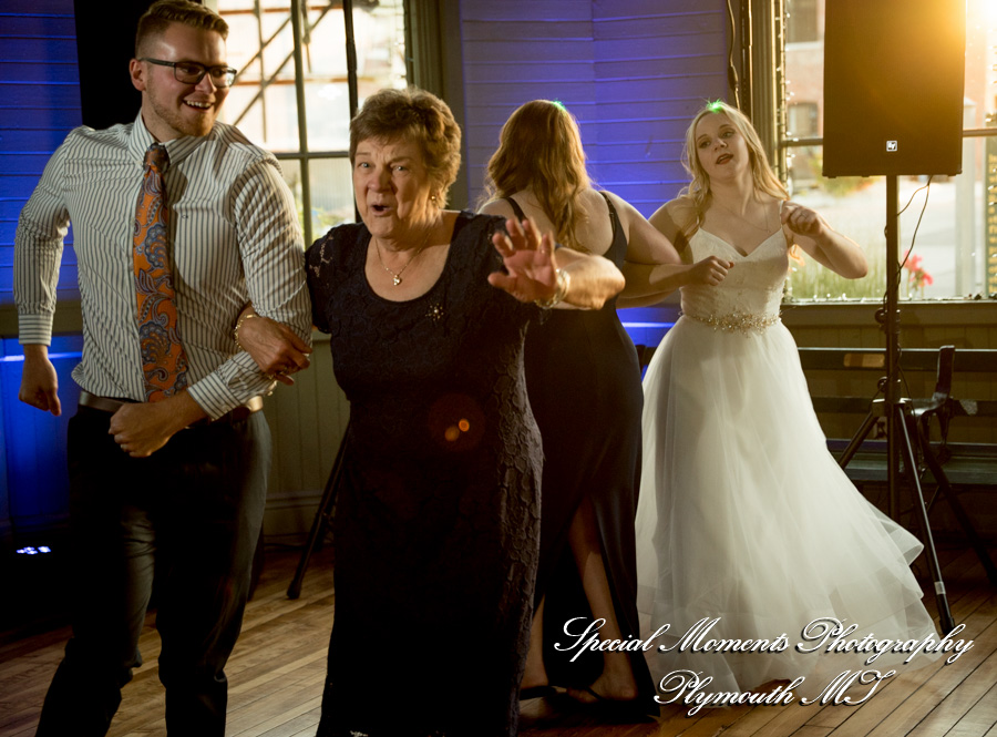 Shelby & Seth at Chelsea Depot Train Station Chelsea MI wedding photography