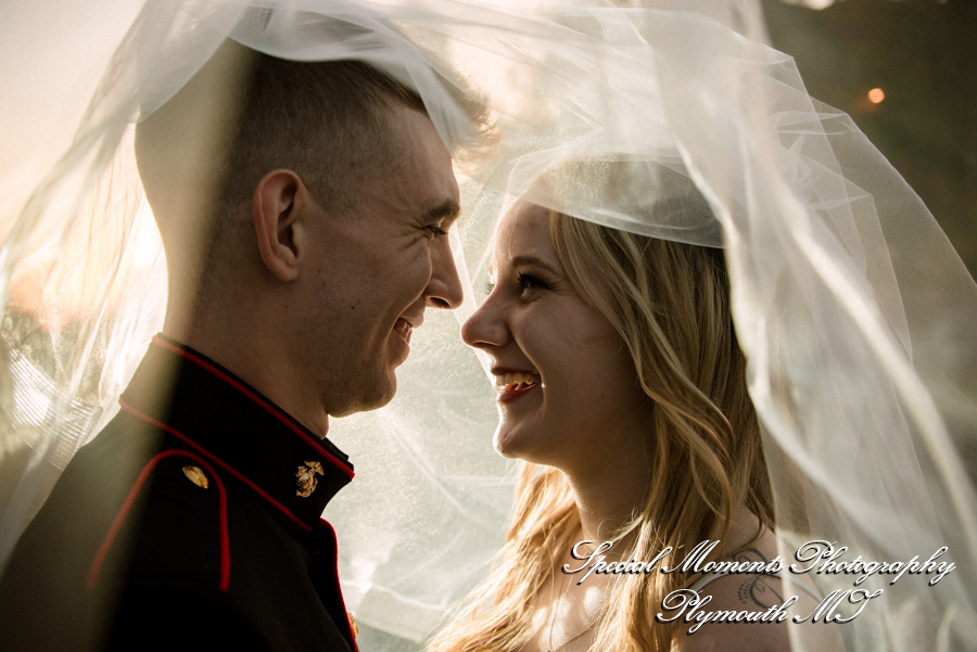 Shelby & Seth at Chelsea Depot Train Station Chelsea MI wedding photography