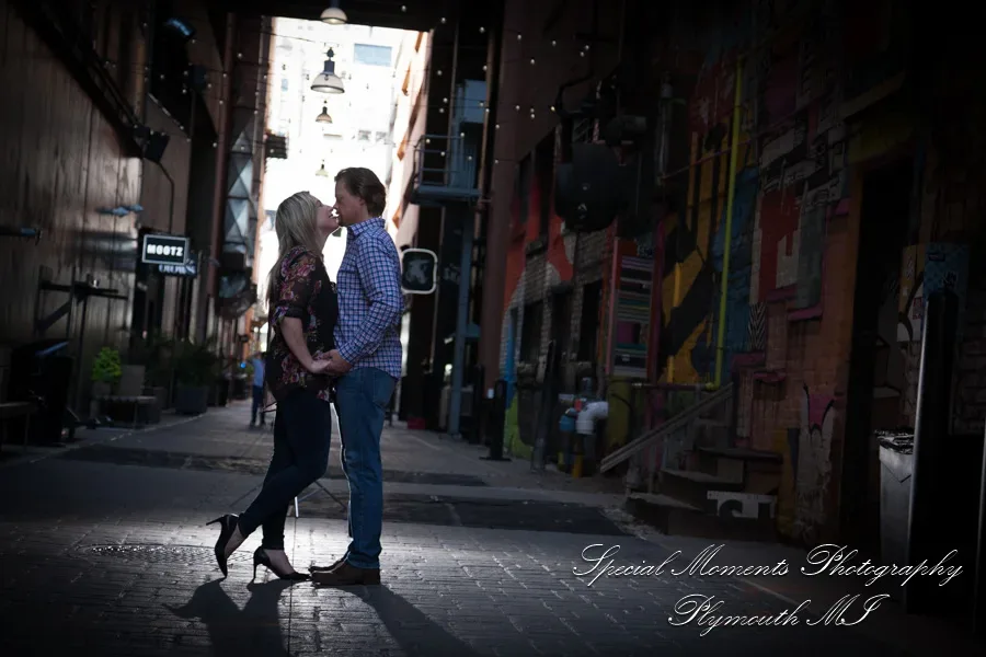 Z Lot Detroit MI engagement photograph