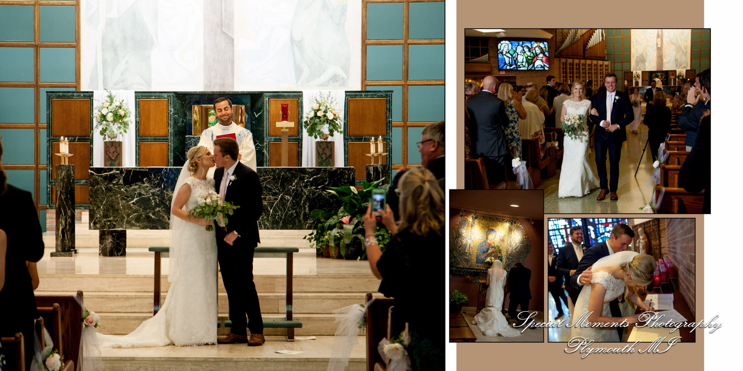 Fine Art Classic Design - Meghan & Andrew at Our Lady of Sorrows Farmington MI wedding album photography