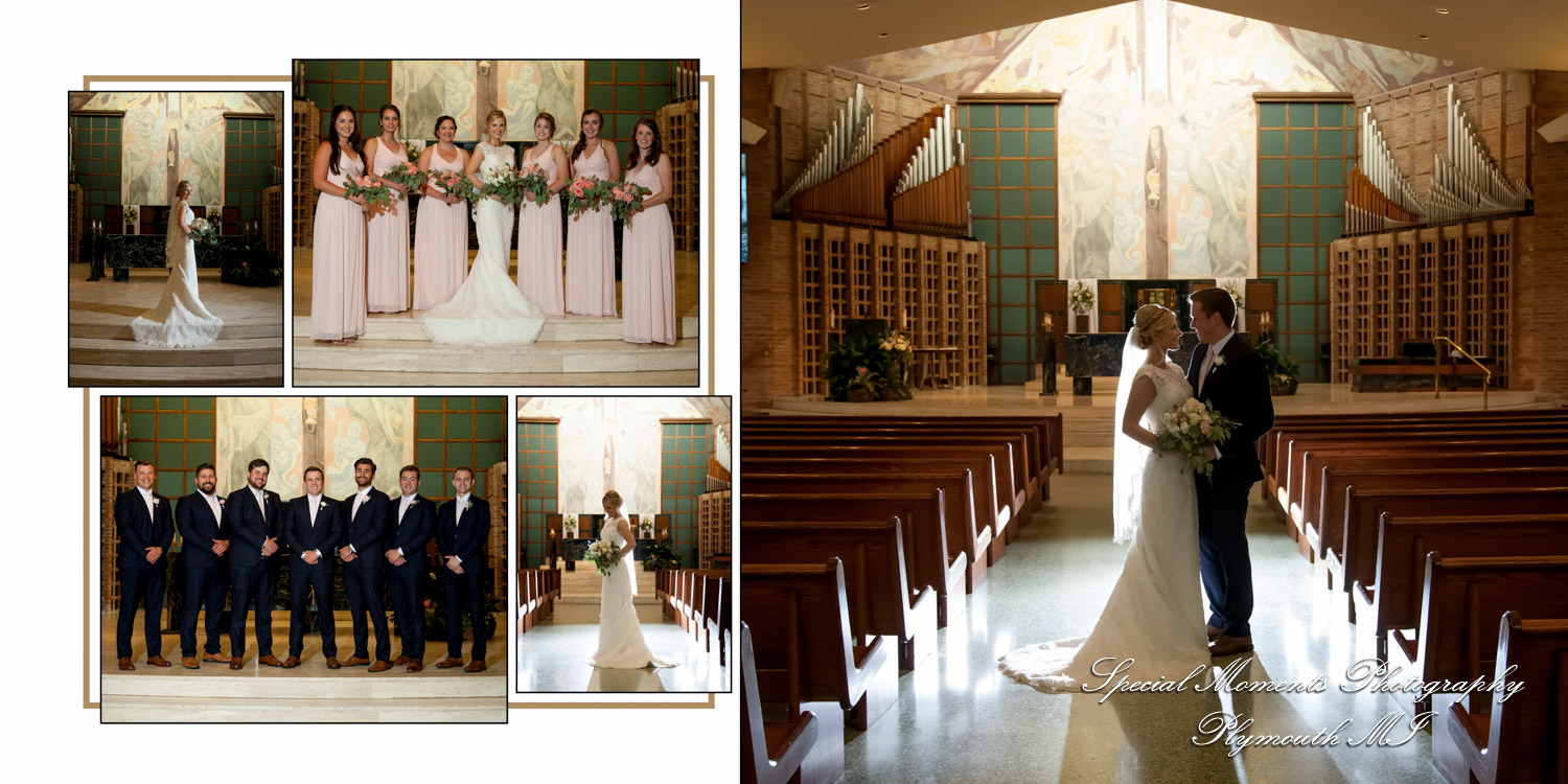 Fine Art Classic Design - Meghan & Andrew at Our Lady of Sorrows Farmington MI wedding album photography
