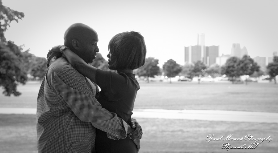 Joslyn & Marc in Downtown Detroit MI engagement photography