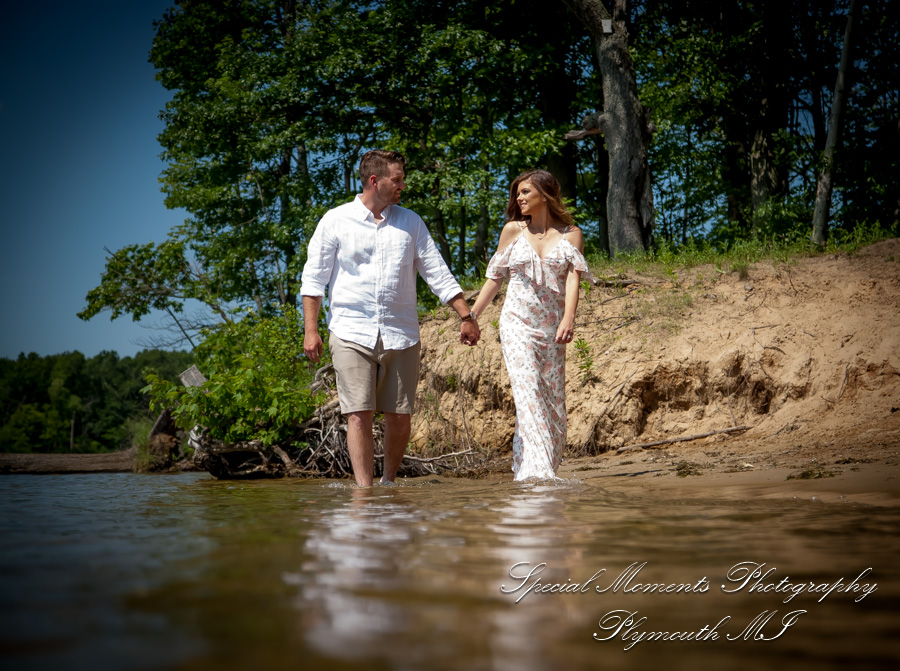 Christie & Tyler at Pontiac Lake State Recreation Area Waterford MI engagement photography