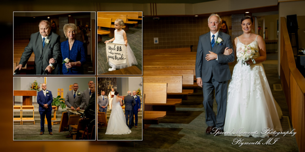 Coffee Table Design - Brian & Meg at St. Colette Catholic Church Livonia MI wedding album photography