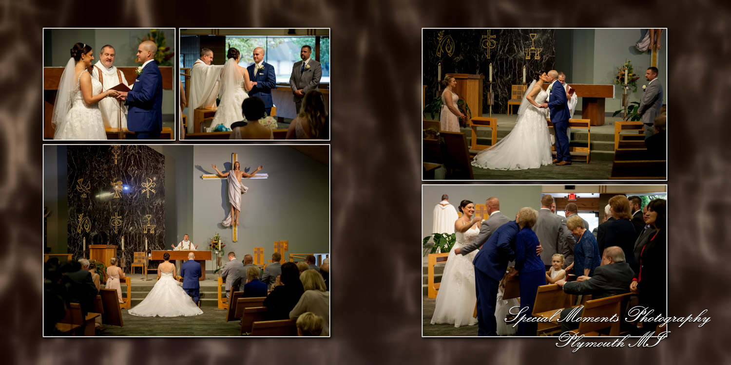 Coffee Table Design - Brian & Meg at St. Colette Catholic Church Livonia MI wedding album photography