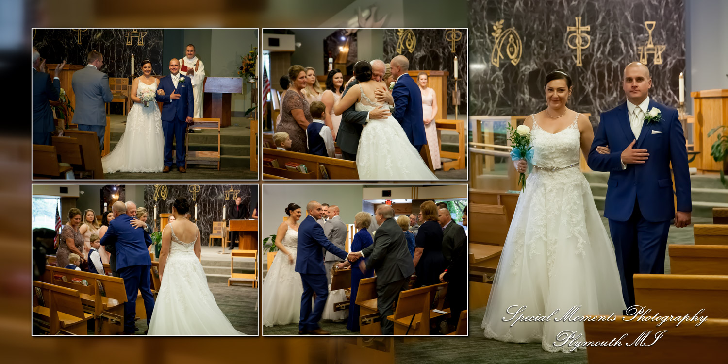 Coffee Table Design - Brian & Meg at St. Colette Catholic Church Livonia MI wedding album photography