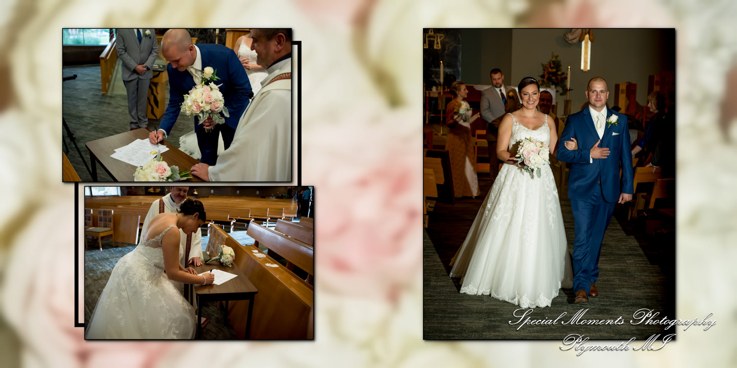 Coffee Table Design - Brian & Meg at St. Colette Catholic Church Livonia MI wedding album photography