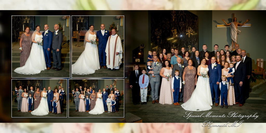Coffee Table Design - Brian & Meg at St. Colette Catholic Church Livonia MI wedding album photography