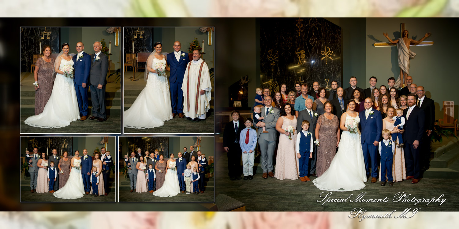 Coffee Table Design - Brian & Meg at St. Colette Catholic Church Livonia MI wedding album photography