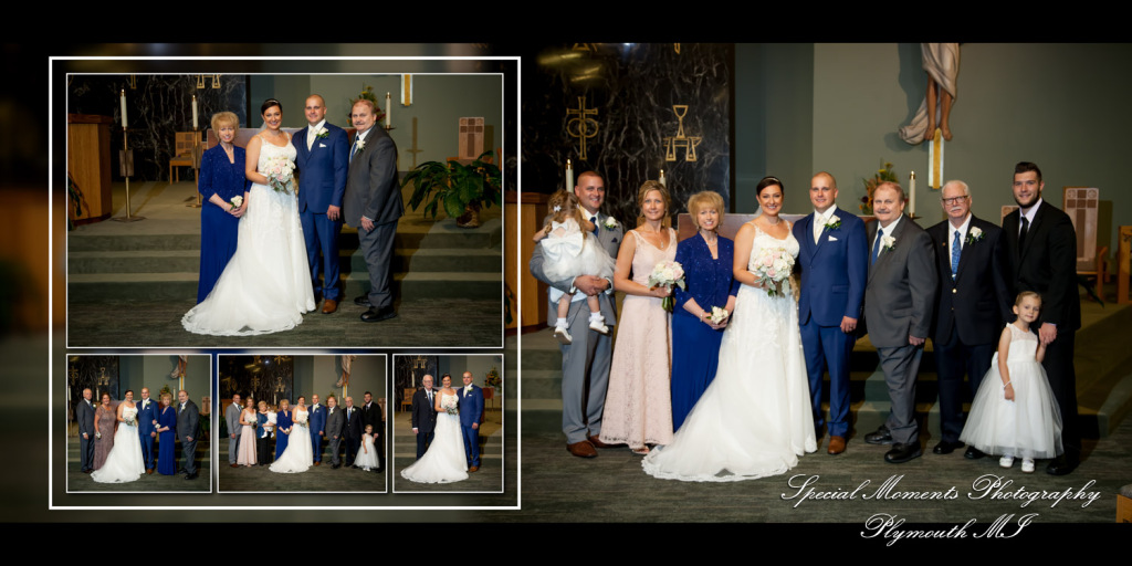 Coffee Table Design - Brian & Meg at St. Colette Catholic Church Livonia MI wedding album photography
