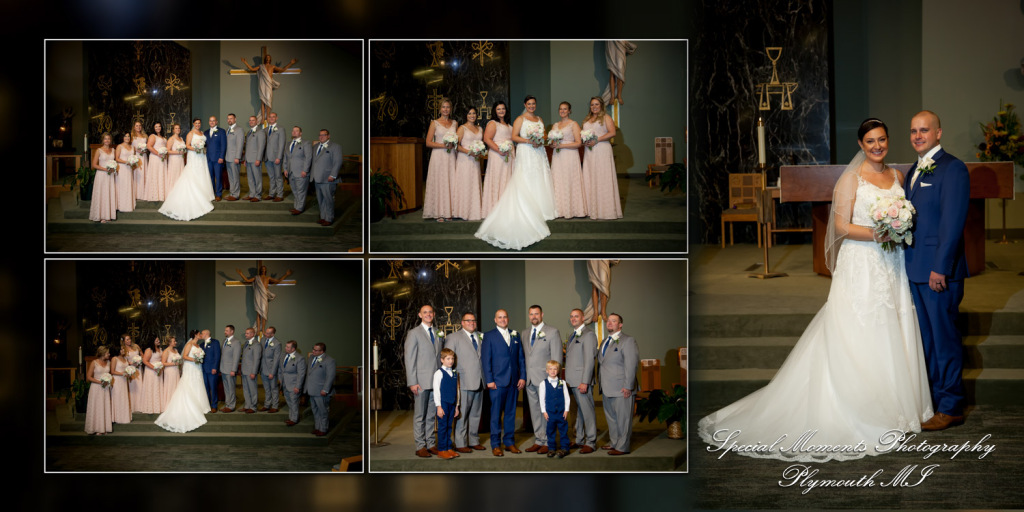 Coffee Table Design - Brian & Meg at St. Colette Catholic Church Livonia MI wedding album photography