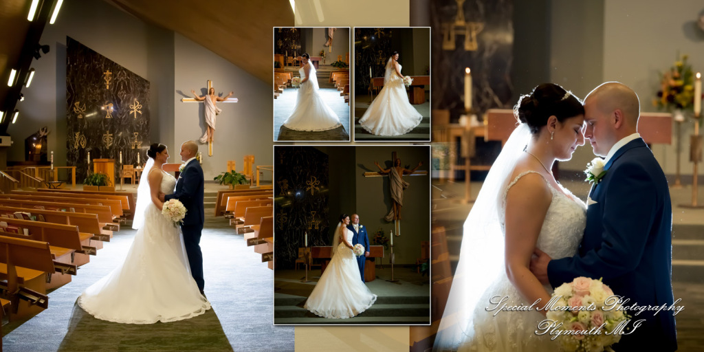 Coffee Table Design - Brian & Meg at St. Colette Catholic Church Livonia MI wedding album photography