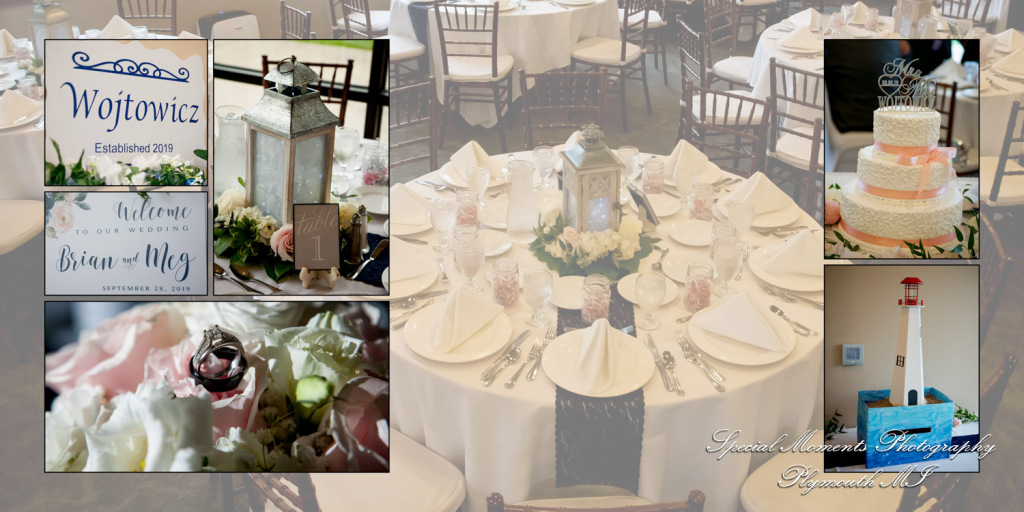 Coffee Table Design - Brian & Meg at Stonebridge Golf Club Ann Arbor MI wedding album photography