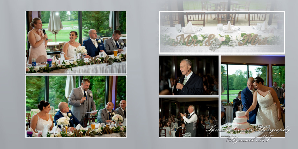 Coffee Table Design - Brian & Meg at Stonebridge Golf Club Ann Arbor MI wedding album photography