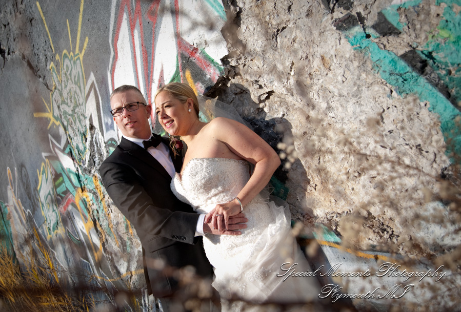 Train Station Detroit MI wedding photograph