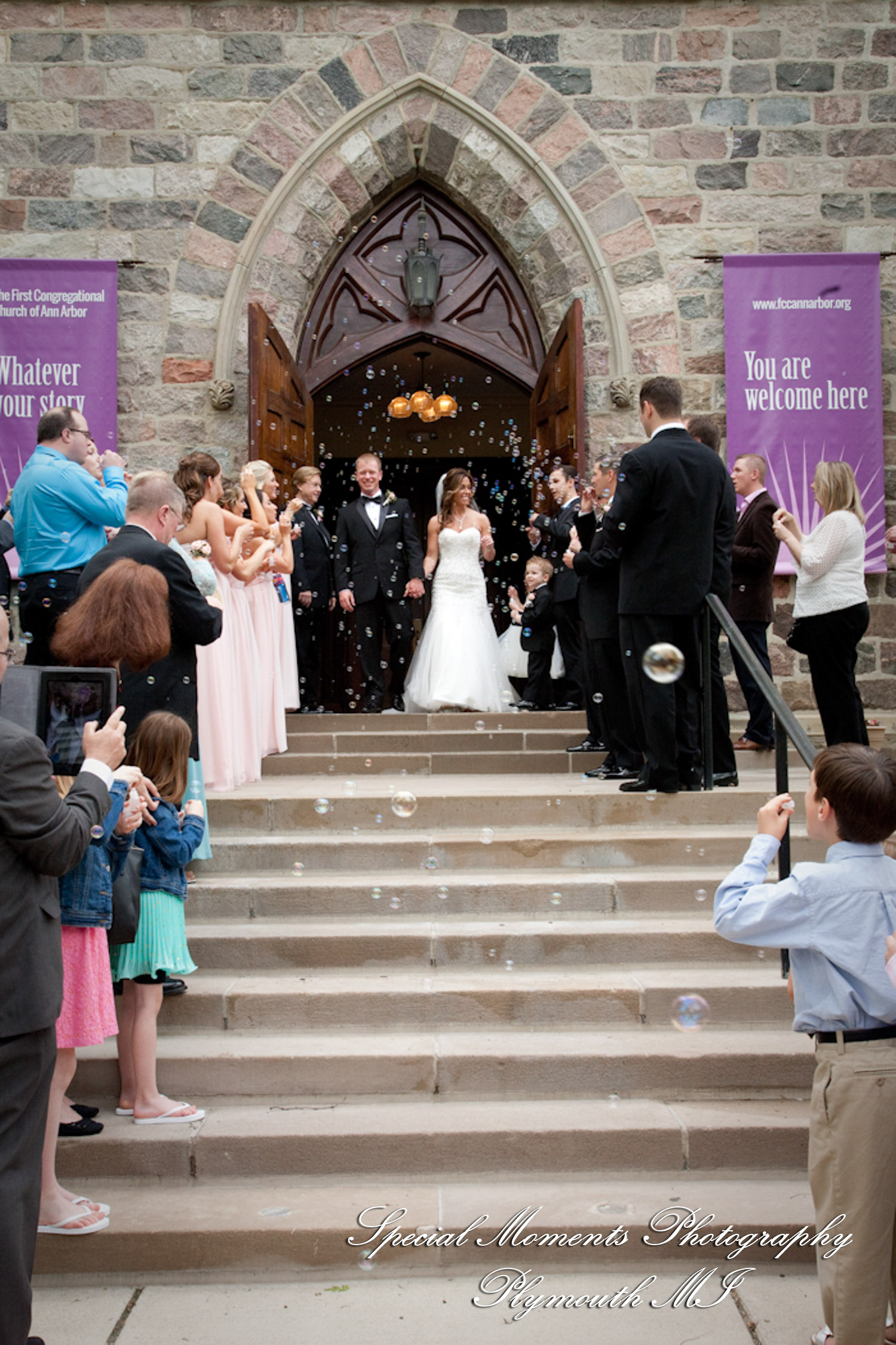 Elizabeth & Scott at First Congregational Church Ann Arbor MI wedding photography