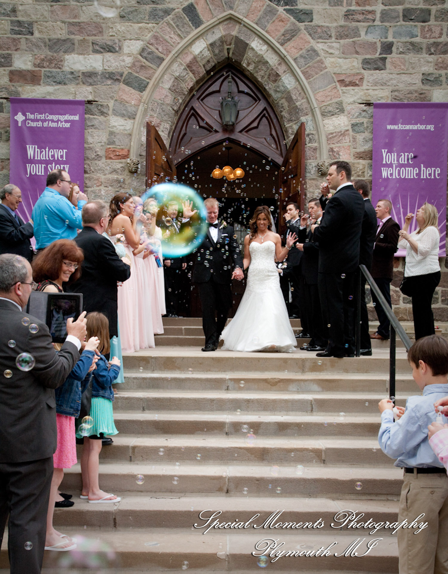 Elizabeth & Scott at First Congregational Church Ann Arbor MI wedding photography