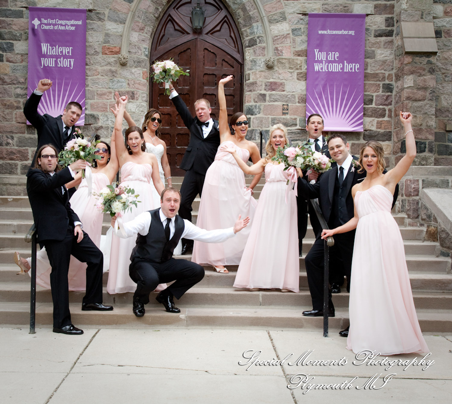 Elizabeth & Scott at First Congregational Church Ann Arbor MI wedding photography