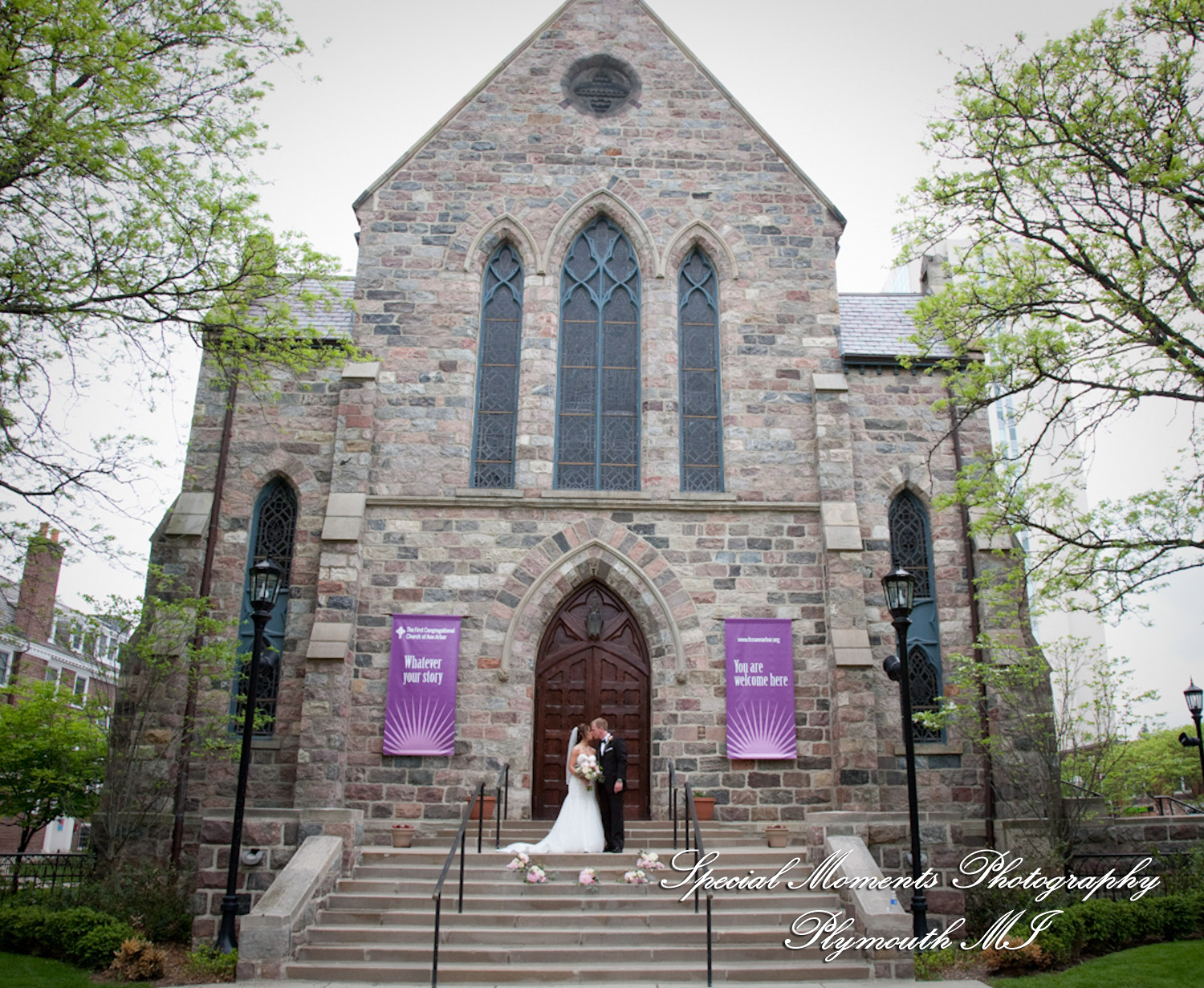 Elizabeth & Scott at First Congregational Church Ann Arbor MI wedding photography