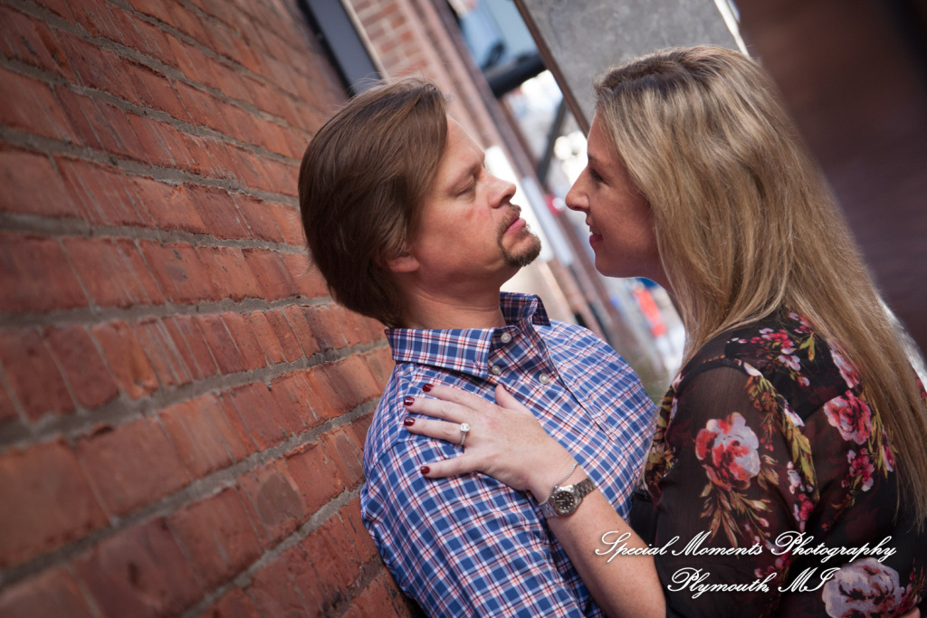 Jaclyne & Rob at Z Lot & Belt Alley Detroit MI engagement photograph