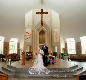 Janelle & Jay at St. Kieran Catholic Church Shelby Twp. MI wedding photograph