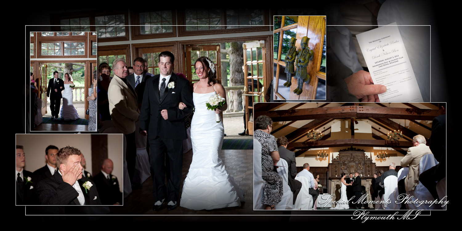 Crystal & Derek at Indianwood Golf Course Lake Orion MI wedding album photography