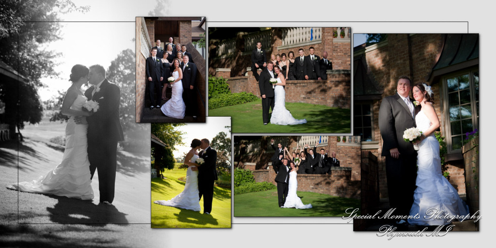 Crystal & Derek at Indianwood Golf Course Lake Orion MI wedding album photography