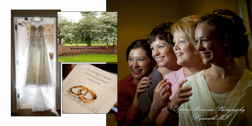 Scott & Emily at Kalamazoo Country Club MI wedding album photography