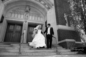 Christopher & Lisa at St. Ambrose Catholic Grosse Pointe Farms MI wedding photography