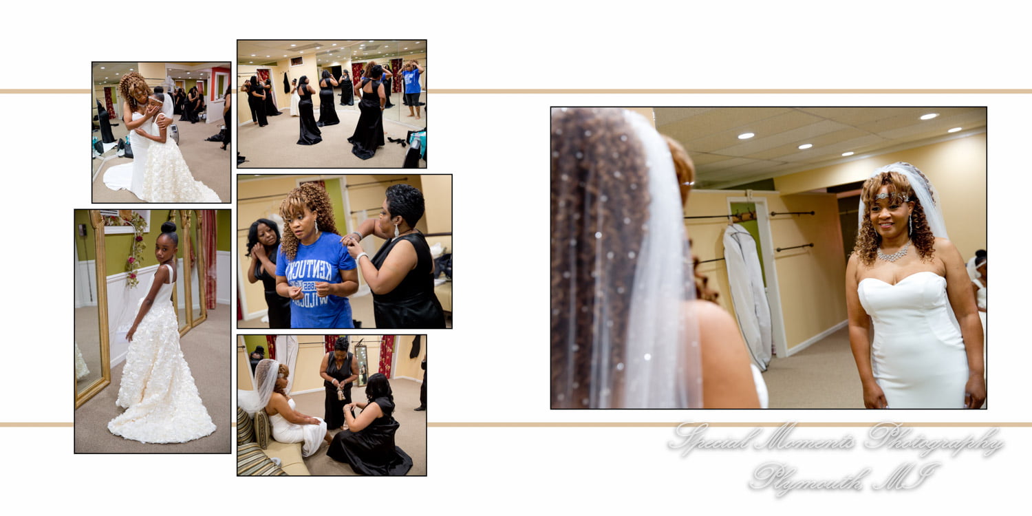 Plymouth Manor Plymouth MI wedding album photograph