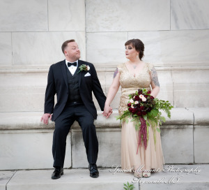 Rebecka & Clinton at Detroit Public Library MI wedding photograph