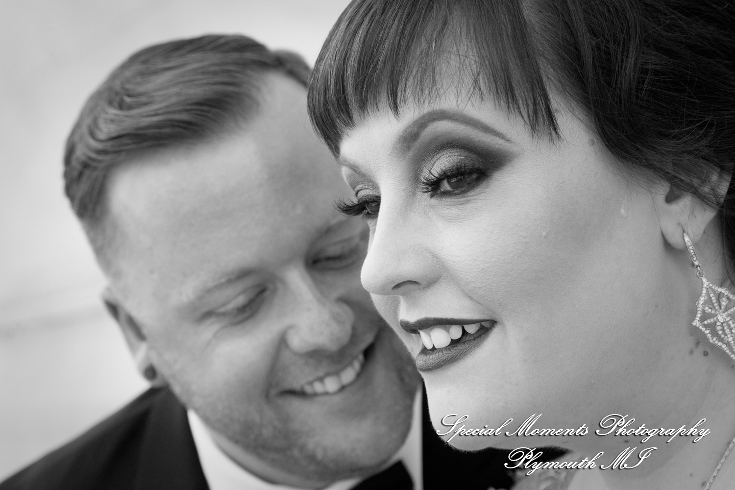 Rebecka & Clinton at Detroit Public Library MI wedding photograph