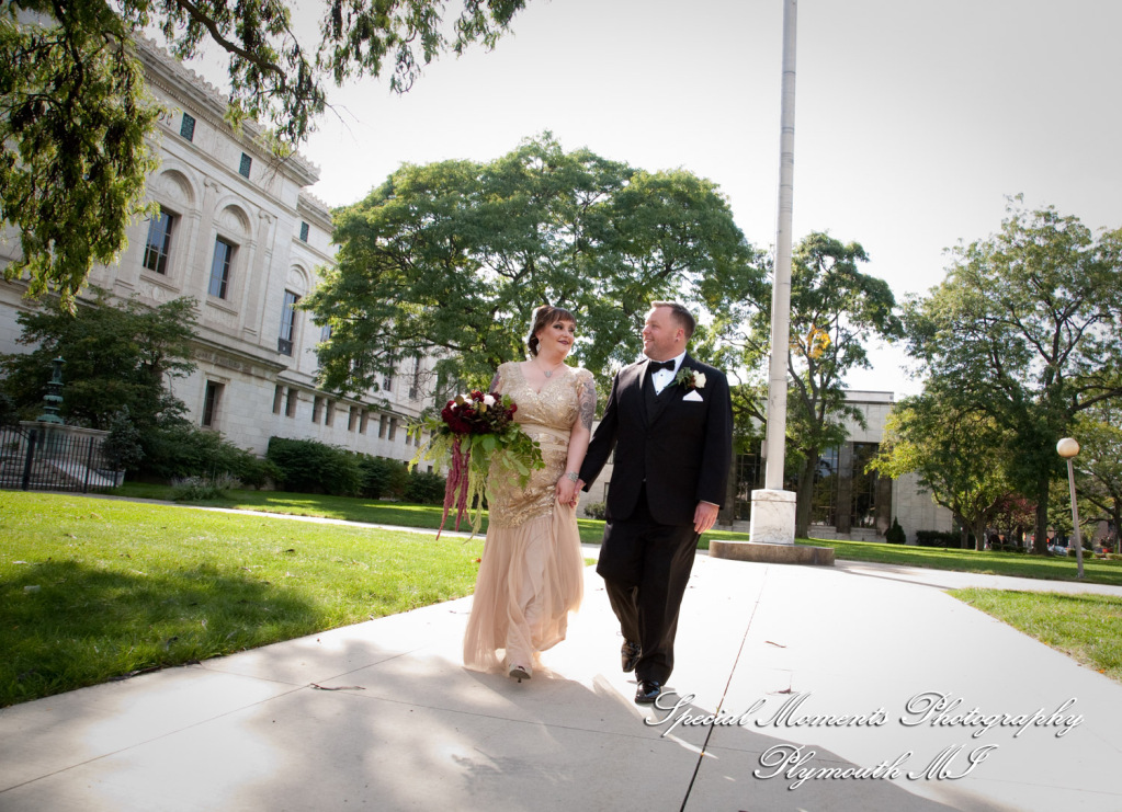 Rebecka & Clinton at Detroit Public Library MI wedding photograph