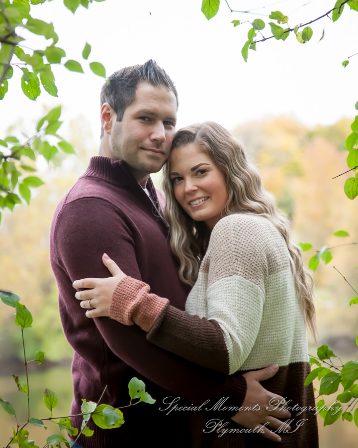Ashley & Joe at Wilcox Lake Plymouth MI engagement photography