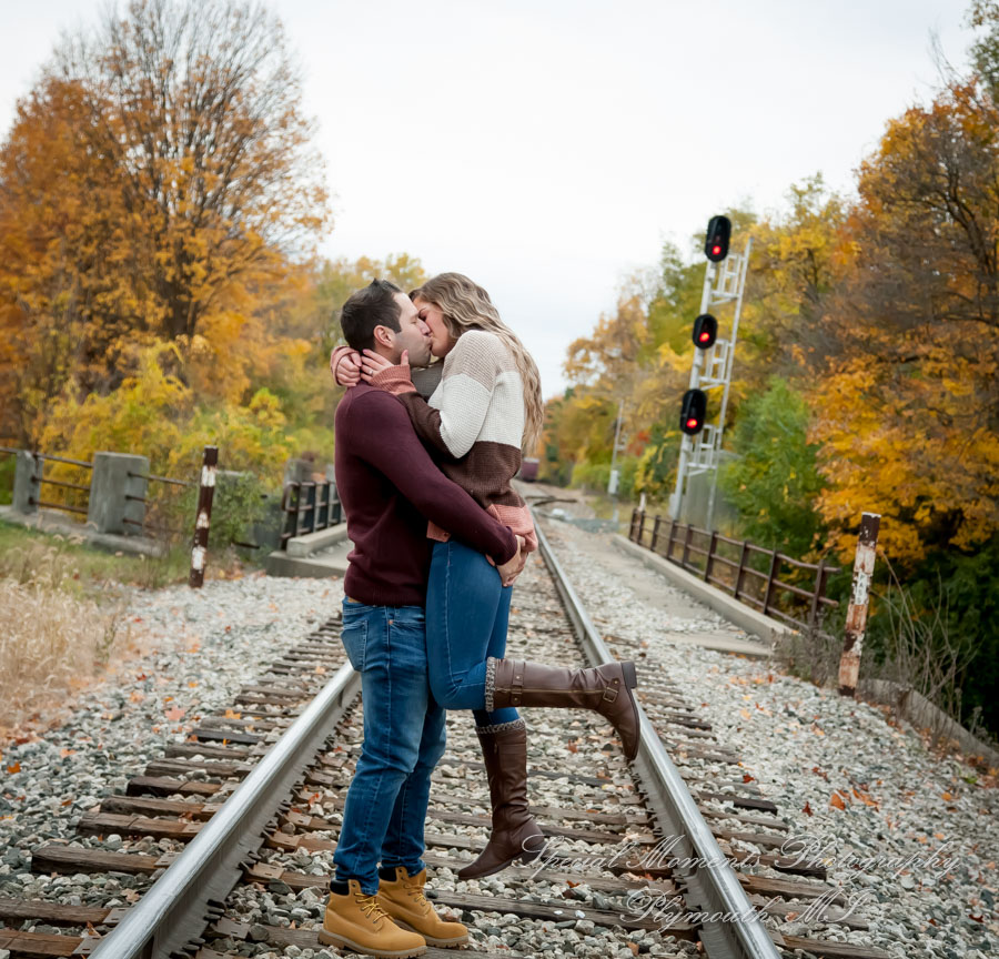 Ashley & Joe at Wilcox Lake Plymouth MI engagement photography