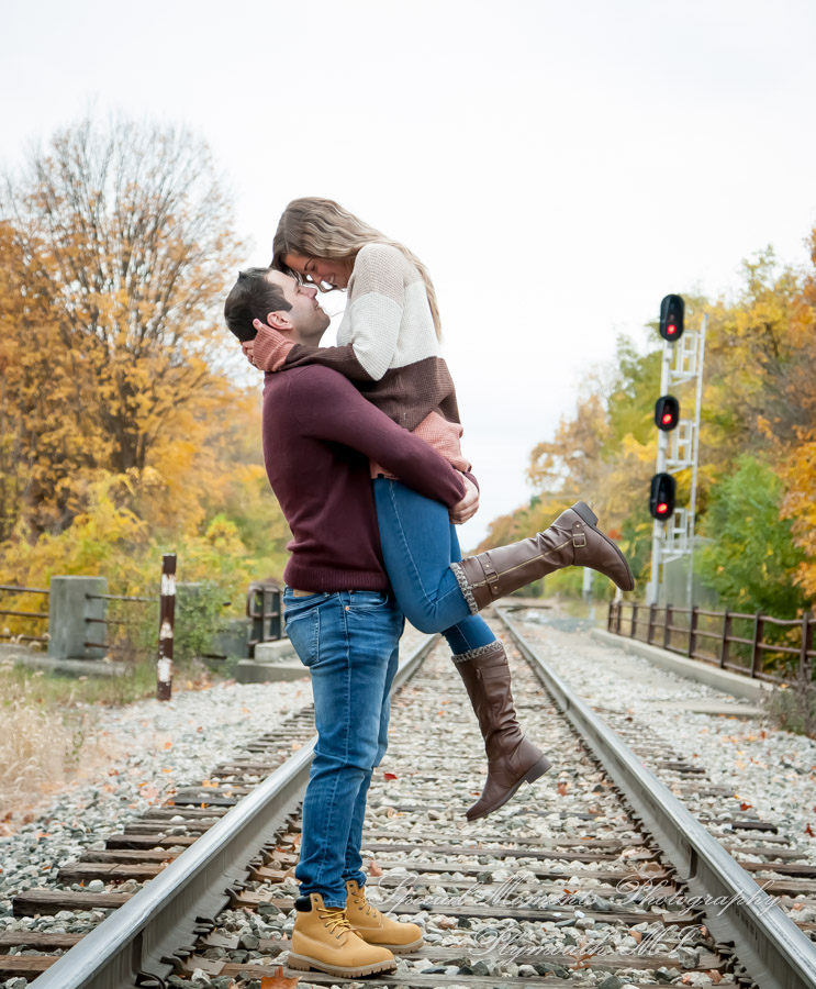 Ashley & Joe at Wilcox Lake Plymouth MI engagement photography