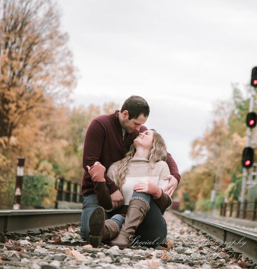 Ashley & Joe at Wilcox Lake Plymouth MI engagement photography