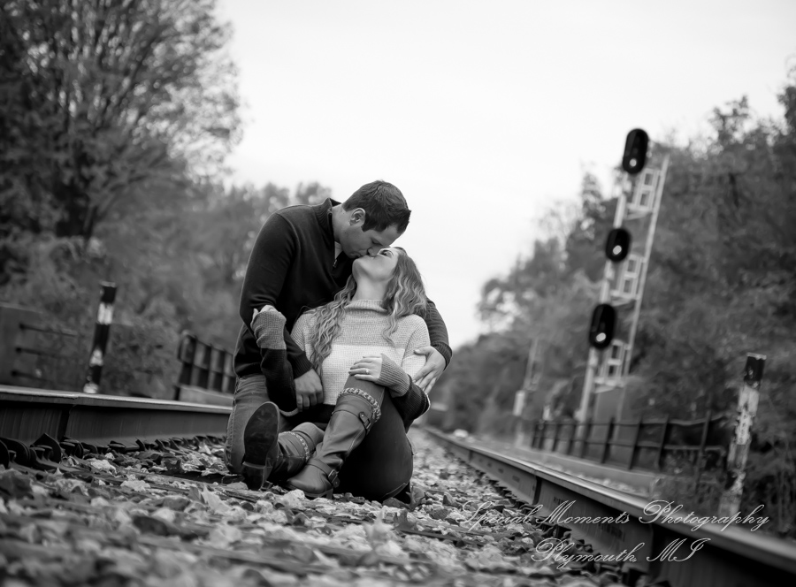 Ashley & Joe at Wilcox Lake Plymouth MI engagement photography